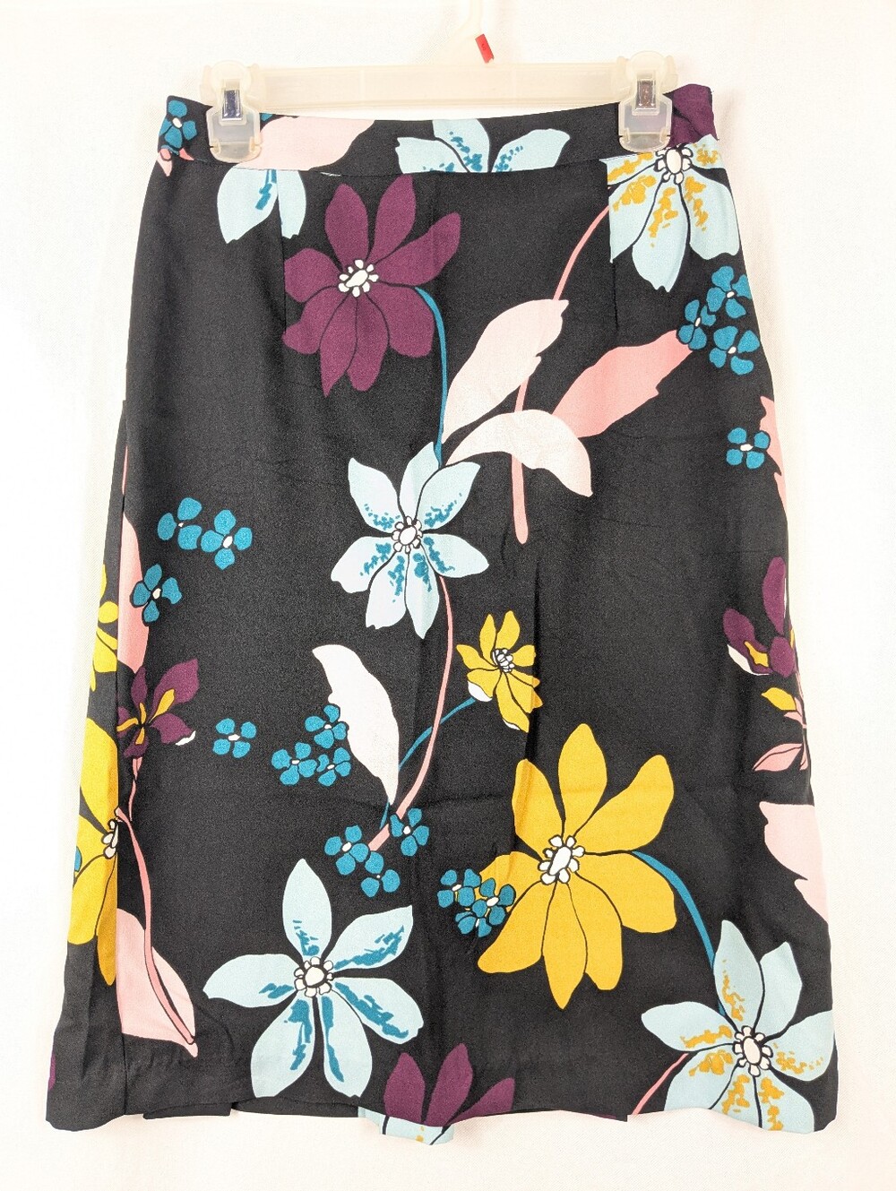 Who What Wear Pleated Black Floral Skirt 2